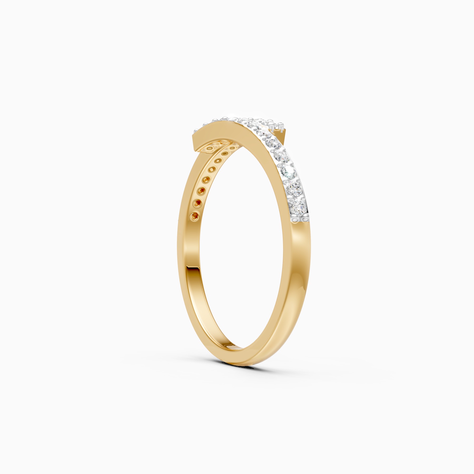 Double Row Diamond Band Ring in Rose Gold